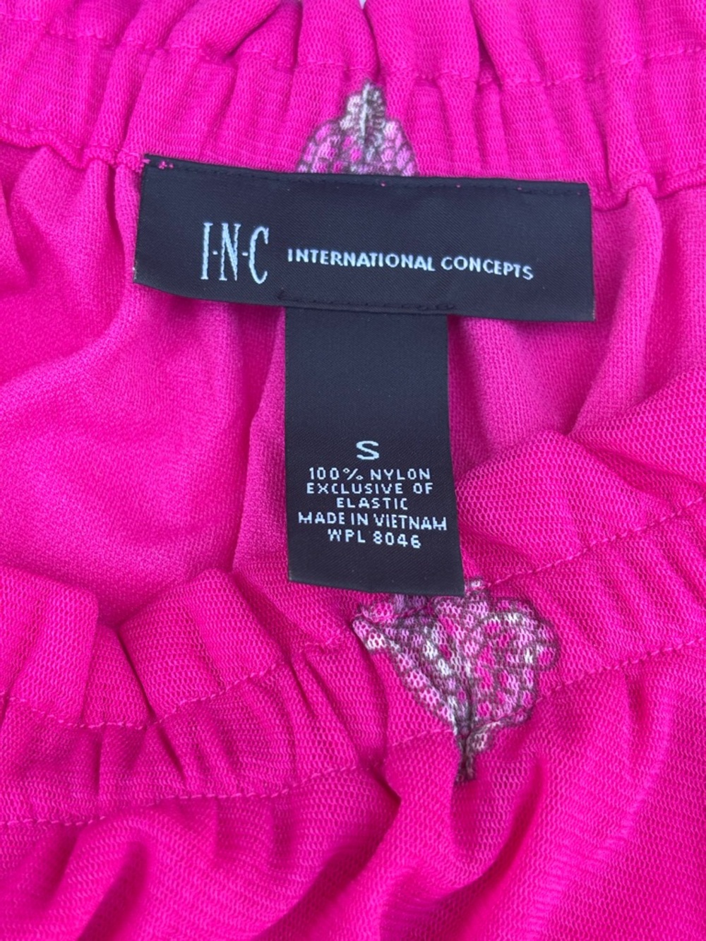 INC International Concepts Bright Pink Paisley Off-Shoulder Top Women’s S - Picture 4 of 5